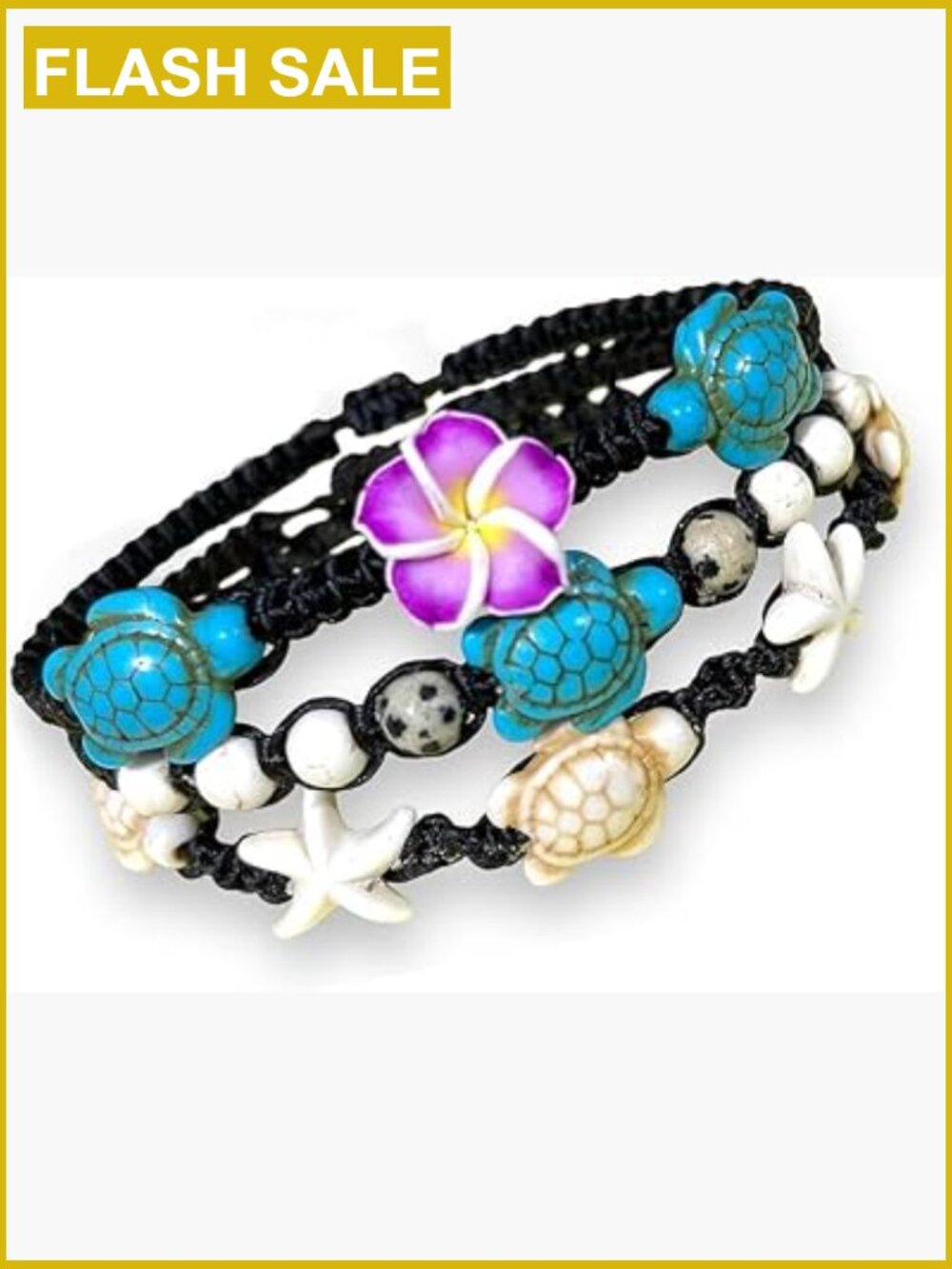 Hemp Turtle Bracelet Anklet Handmade Bohemian Beach Jewelry